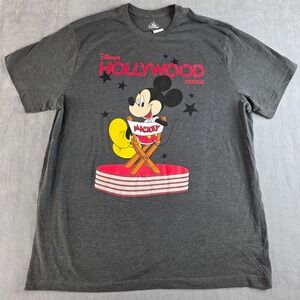 Disney Hollywood Studios T-Shirt Mens XL Gray Excellent Mickey Mouse Graphic Tee